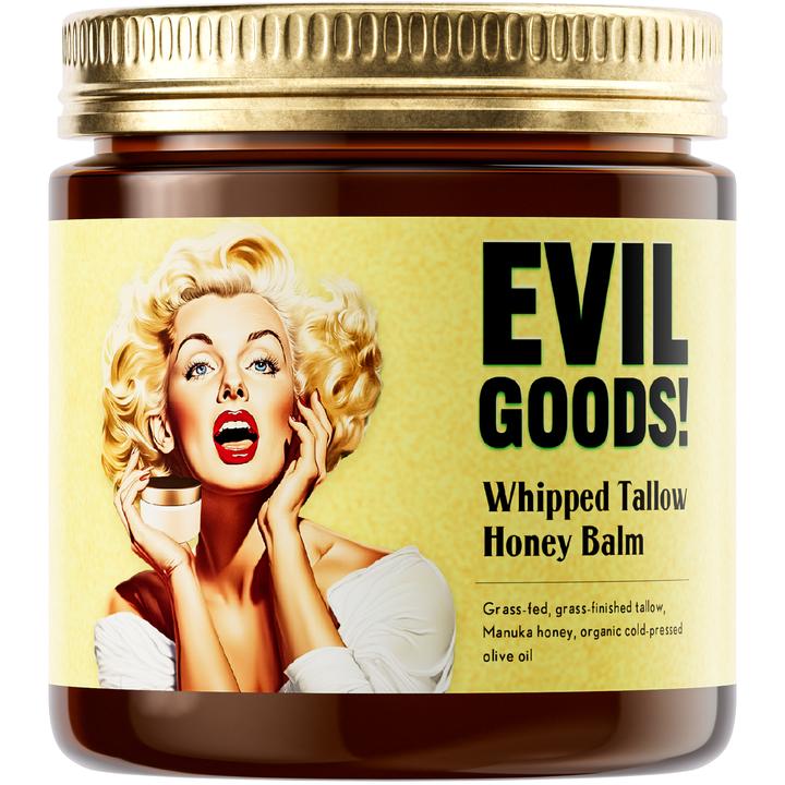 🔥EVIL GOODS🔥 Whipped Beef Tallow and Manuka Honey Balm, 4oz, Organic Face Cream, Moisturizer, Body Lotion, Skin Care and Lip Balm-c